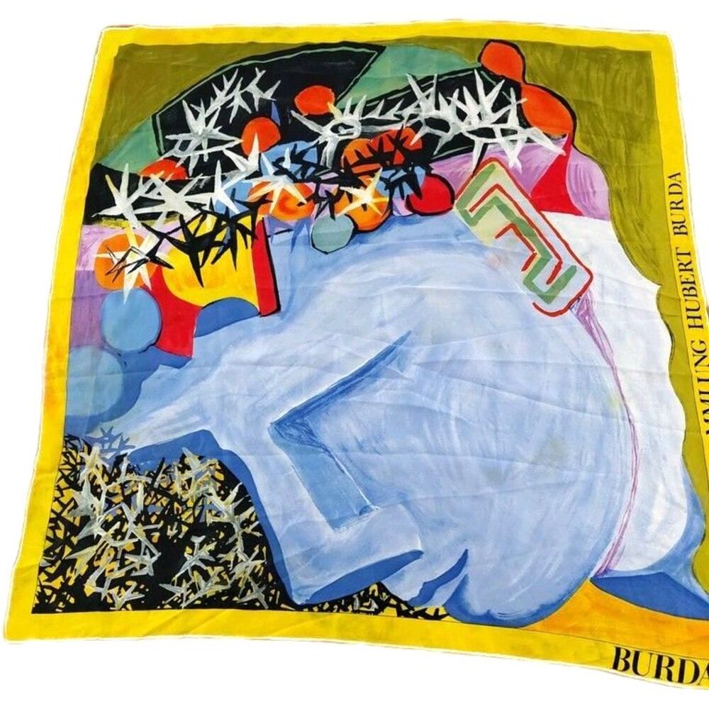 Burda Sandro Chia Art Print Silk Square Scarf 33"x33"